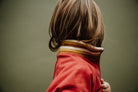 Organic cotton track jacket with raglan sleeves in Chili Oil