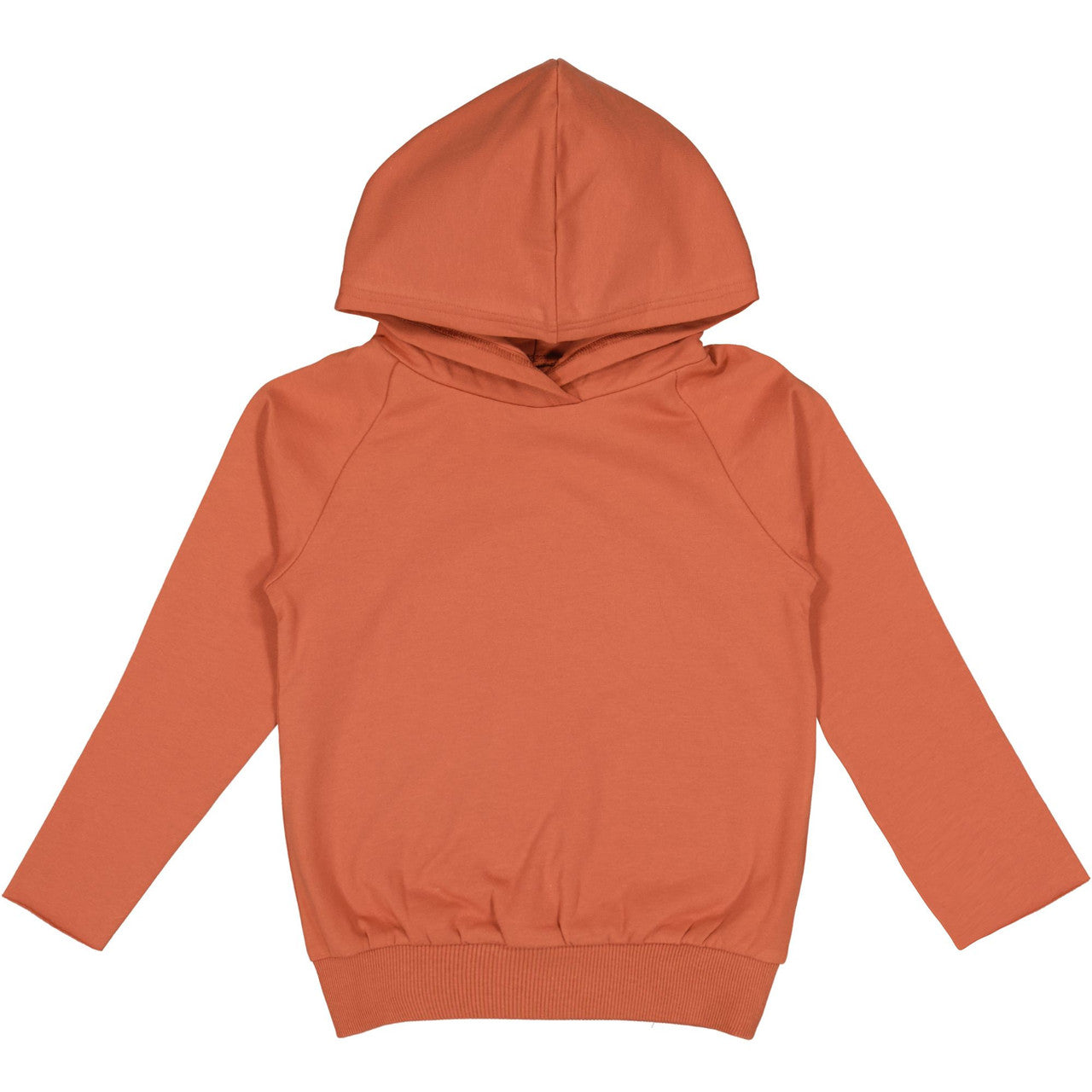 Little Hedonist super soft and cozy organic hooded sweater in Potters Clay