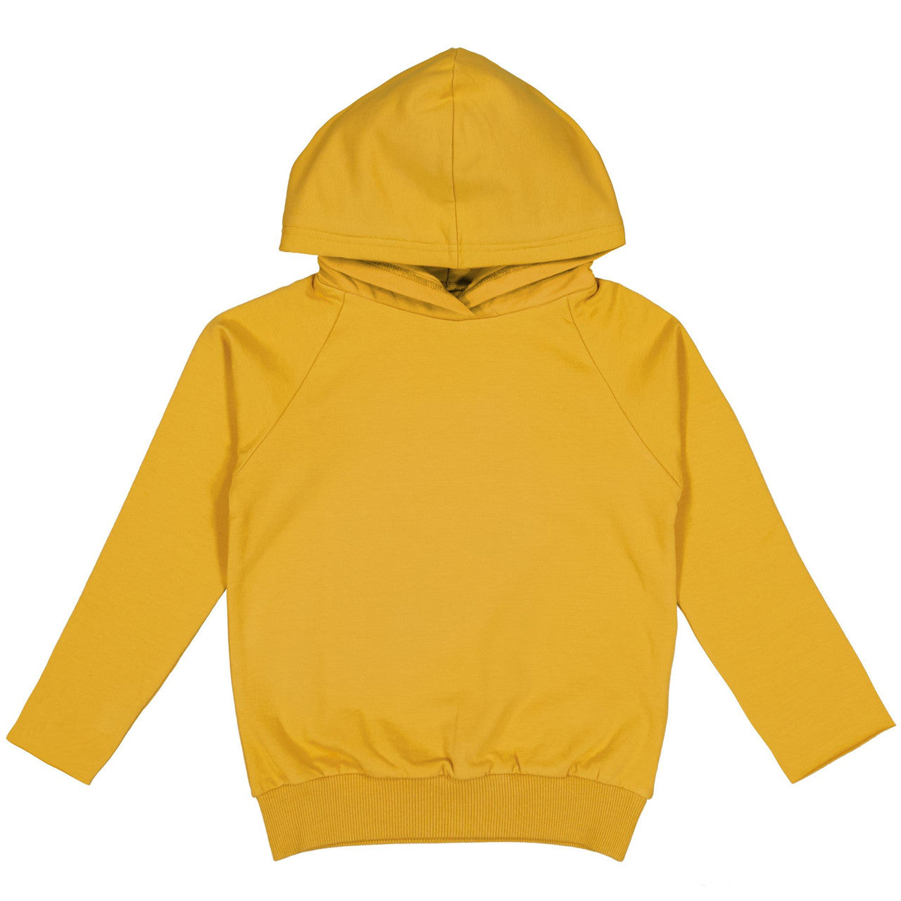 Little Hedonist super soft and cozy organic hooded sweater in warm golden color