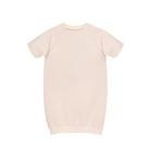 Little Hedonist organic oversized 3/4 sweatdress with short sleeves, in a slight pink tint