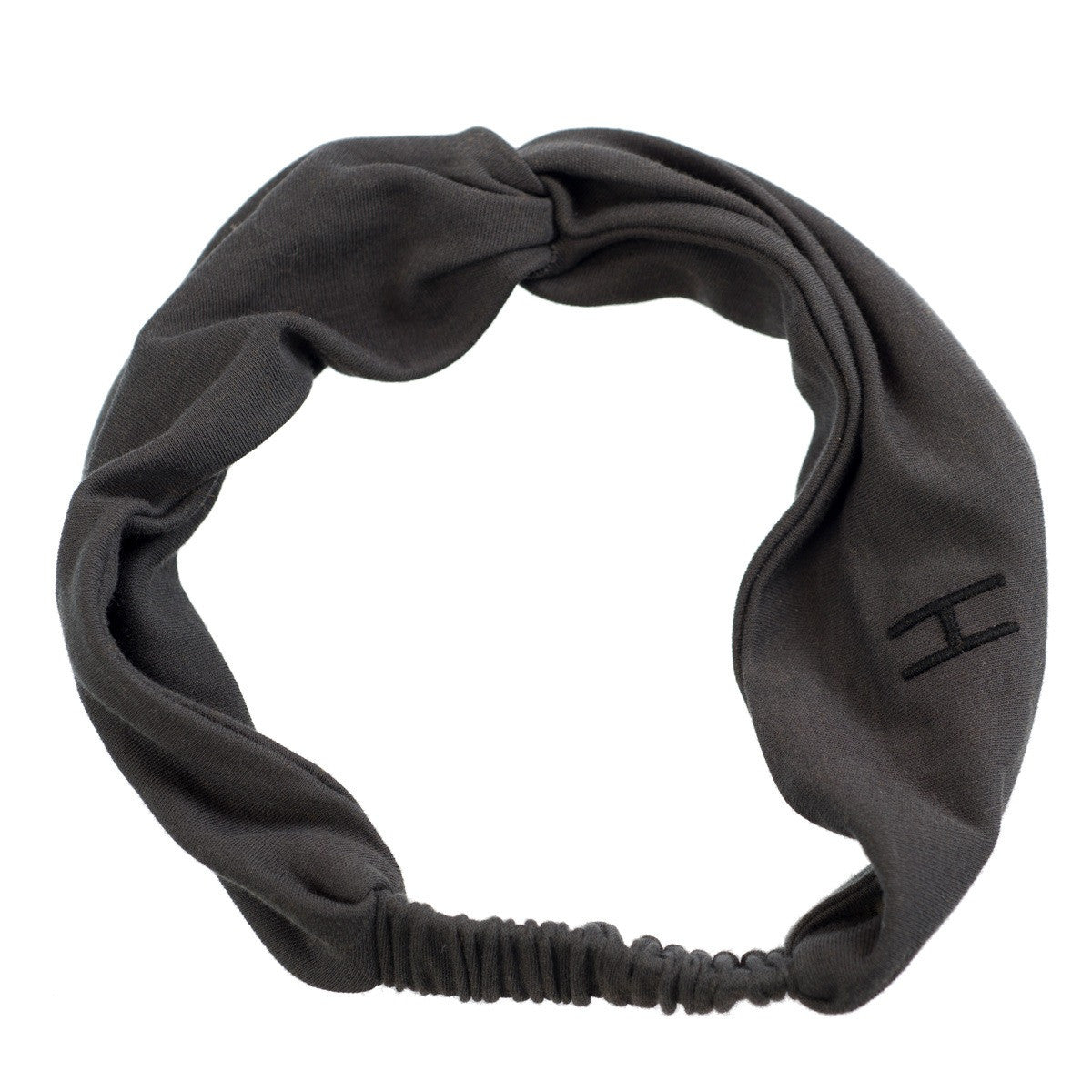 Little Hedonist one-size-fits-all head band, made of organic cotton, in Pirate Black