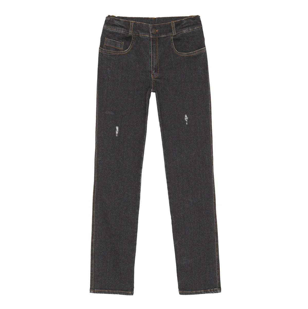 5-pocket soft black denim bootcut pants made of our organic fabric. Sustainable kids clothing for boys and girls made from organic cotton.