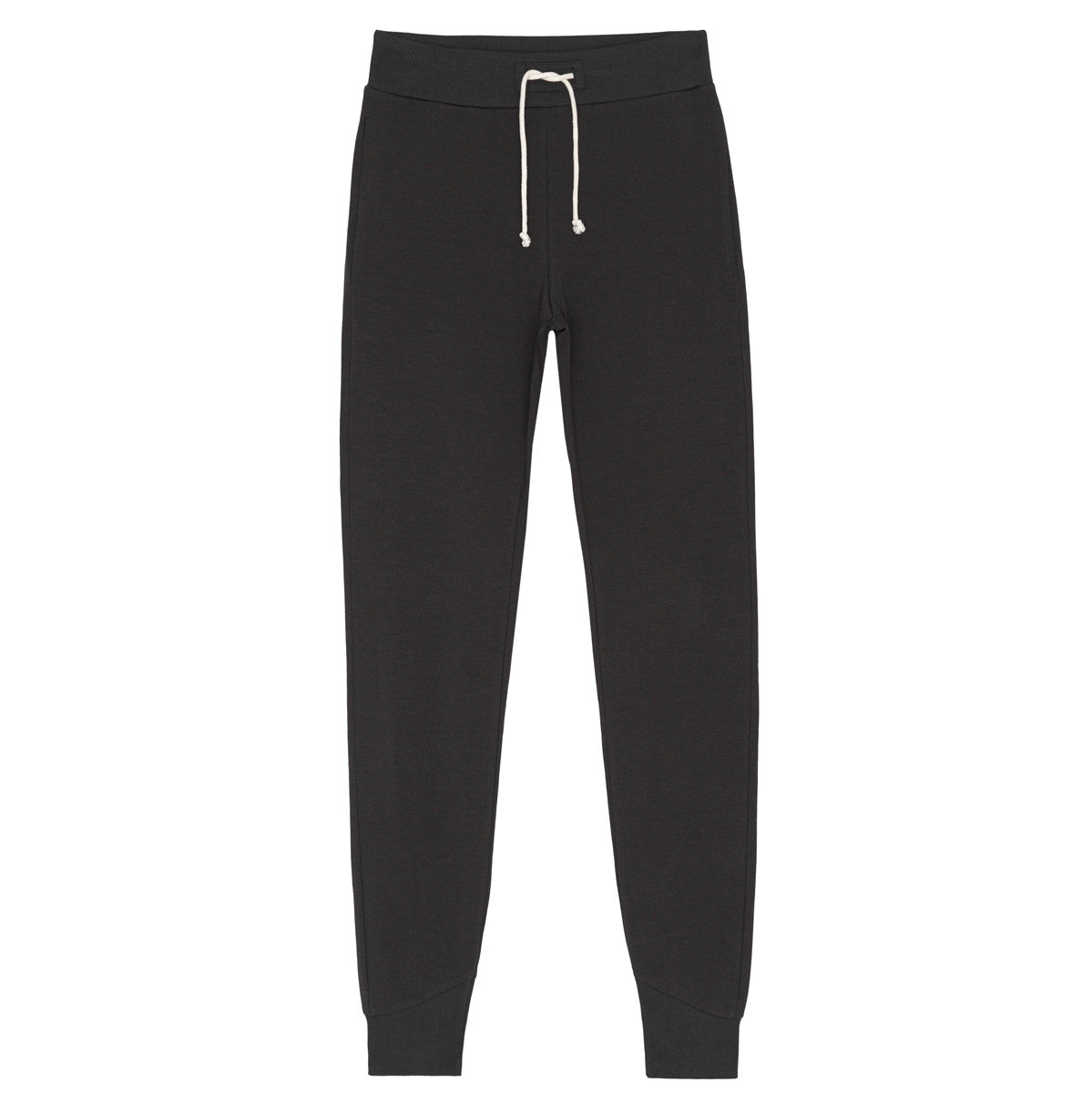 These Little Hedonist pirate black skinny tapered sweatpants are created with a curved design line at the ankle. A ribbed cuff is set underneath. These pants offer an elasticated waist finished with a drawstring. Inset pockets at the front are combined with a single welt pocket at the back. Extremely soft to wear.