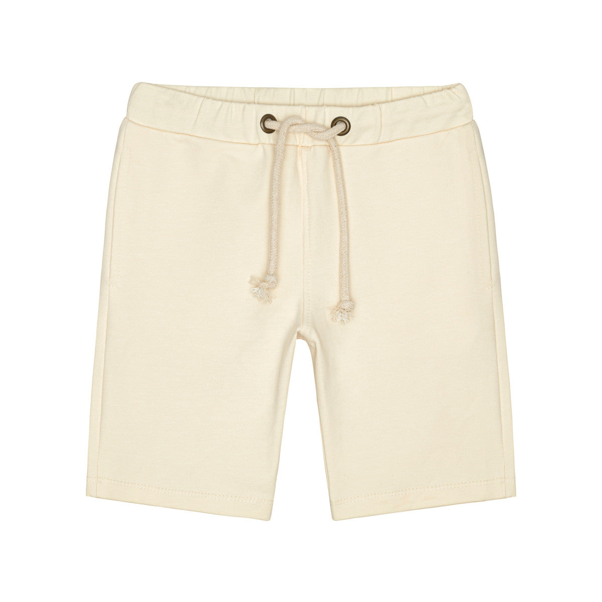 Little Hedonist super comfy organic surfer shorts in Bleached Sand made from our softest organic cotton. Sustainable kids clothing for boys and girls.
