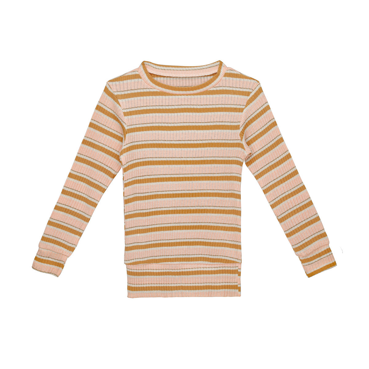 Little Hedonist Knitted Longsleeve Cissy FRONT Amber Gold - Evening Sand