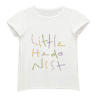 Little Hedonist unisex organic cotton t-shirt in white with Little Hedonist print