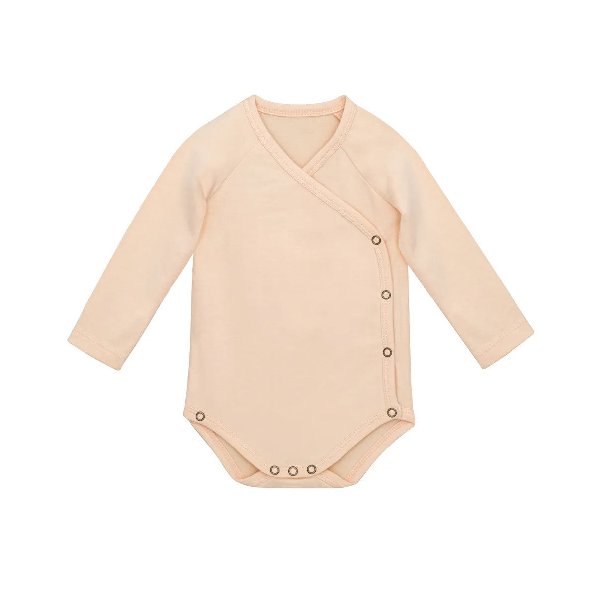Little Hedonist unisex organic cotton baby onesie (body / romper) made from our signature organic cotton, in little peach color.