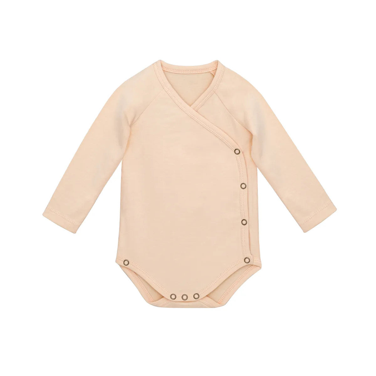 Little Hedonist unisex organic cotton baby onesie (body / romper) made from our signature organic cotton, in little peach color.