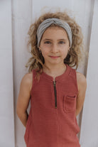 Little Hedonist auburn sleeveless top in an organic, soft, and breathable cotton