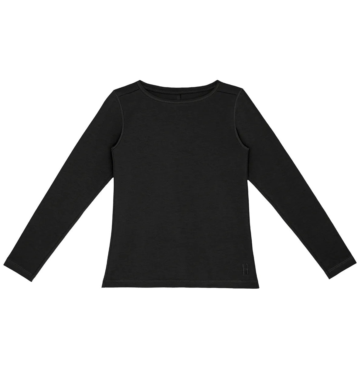 Little Hedonist trans-seasonal unisex organic cotton longsleeve shirt in black