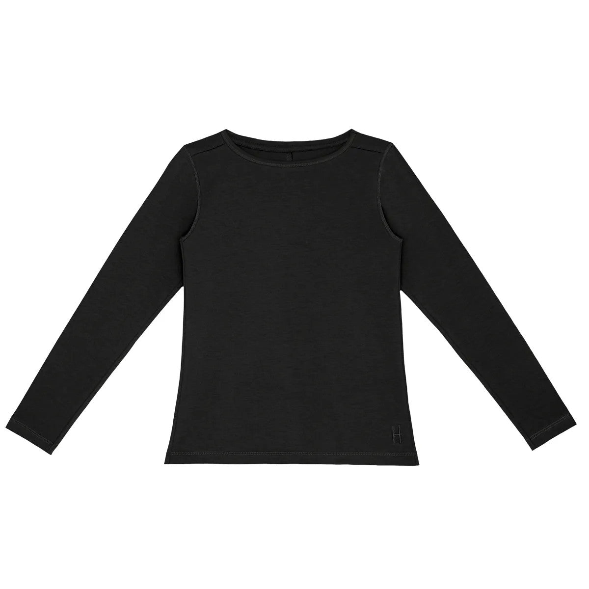 Little Hedonist trans-seasonal unisex organic cotton longsleeve shirt in black