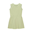 Little Hedonist light green sleeveless dress in organic cotton terry cloth. For the little girls who like to look fancy, but stay comfy