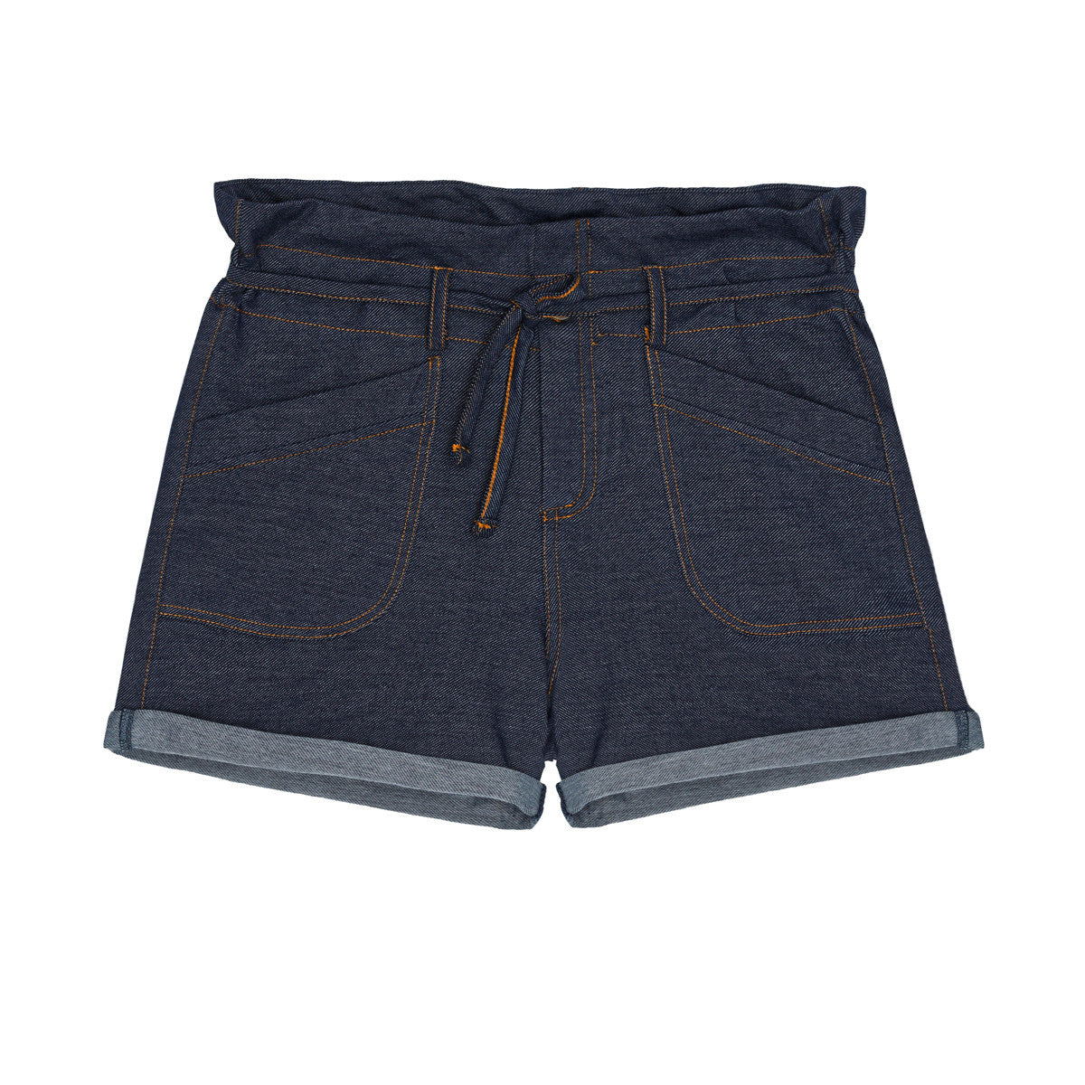 Little Hedonist shorts for girls in dark denim. Kids clothing made from organic cotton. Sustainable, super soft and easy to wear!