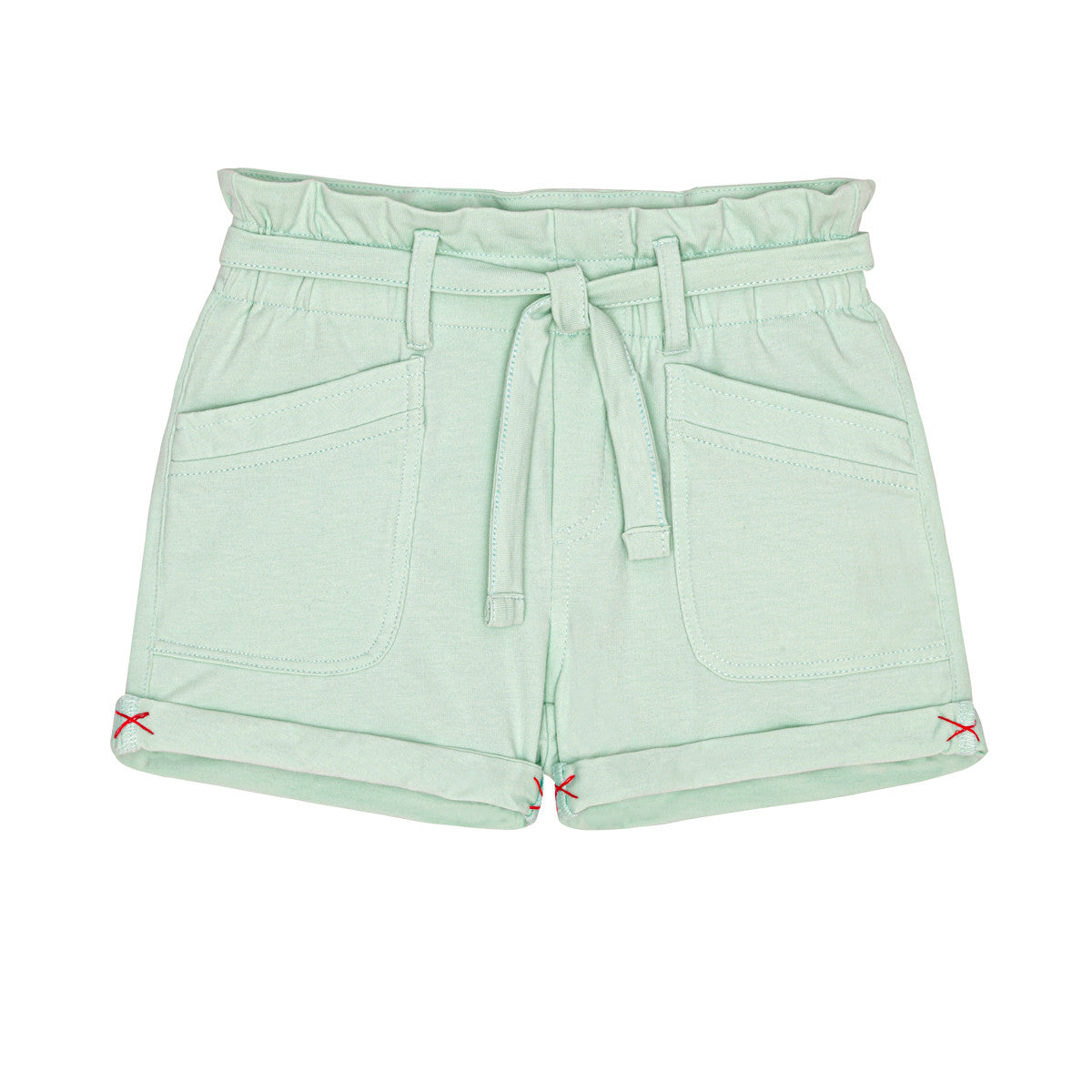 Little Hedonist shorts for girls in green. Kids clothing made from organic cotton. Sustainable, super soft and easy to wear!