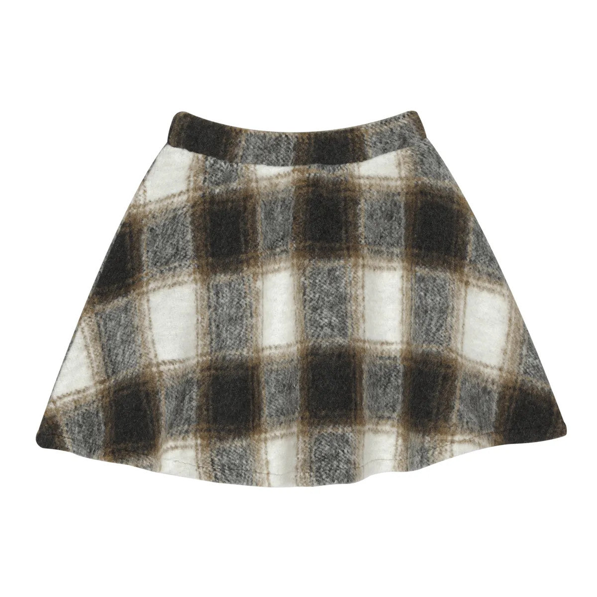 Little Hedonist organic draped knee-high skirt in thick Flanel Jacquard