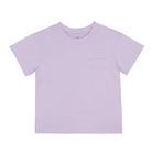 Little Hedonist round neck shirt in lavender fog for boys and girls. For this shirt we use the best premium organic cotton for light and easy fit! Sustainable kids clothing.