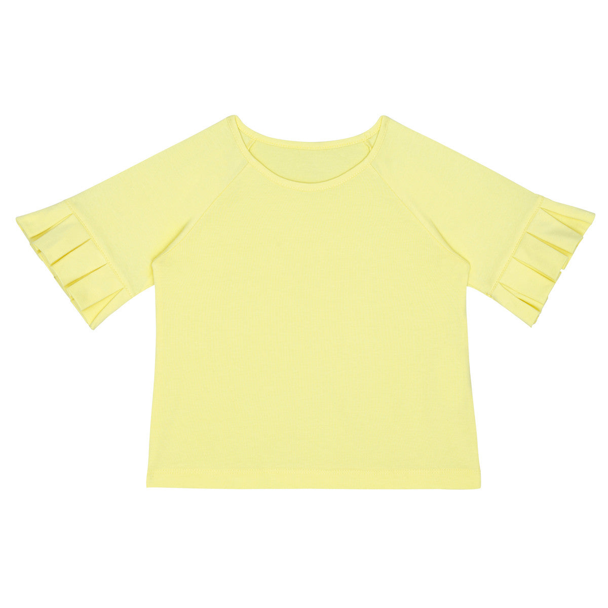 Pleated yellow Little Hedonist shirt for girls. Look like a real fashionista with this shirt! Sustainable kids clothing made from organic cotton.
