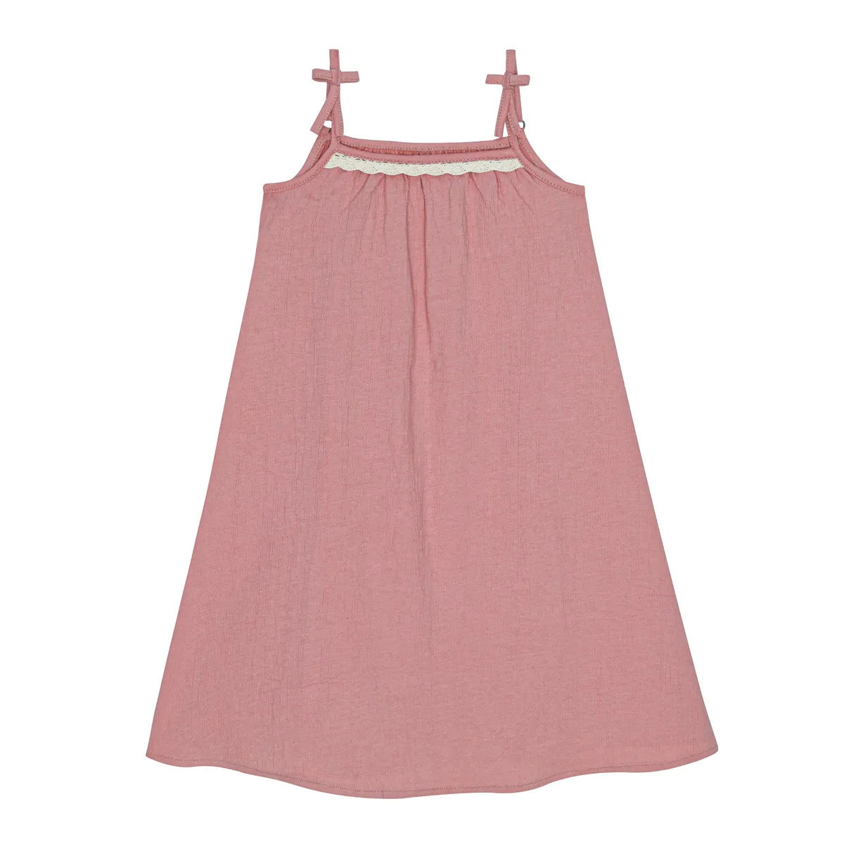 Little Hedonist light beach dress in coral. The must have beach dress for girls! Sustainable kids clothing made from organic cotton.