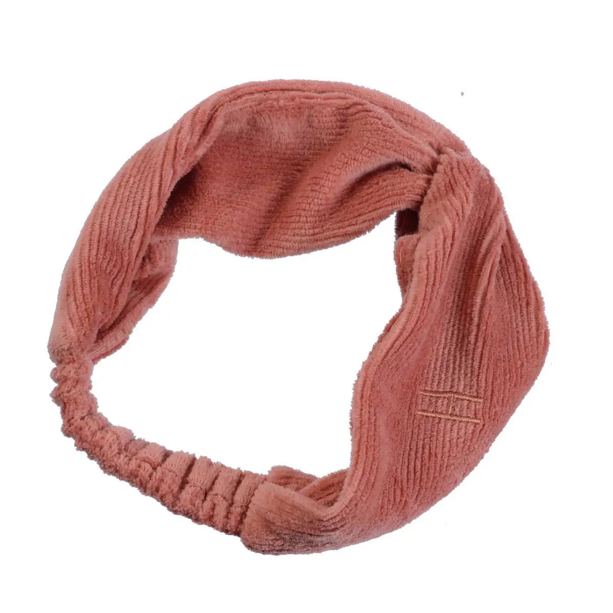 Little Hedonist one-size-fits-all head band, made of organic cotton, in ribbed Old Rose