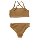 Little Hedonist kids bikini with adjustable straps, made of recycled polyamide, in Antique Bronze