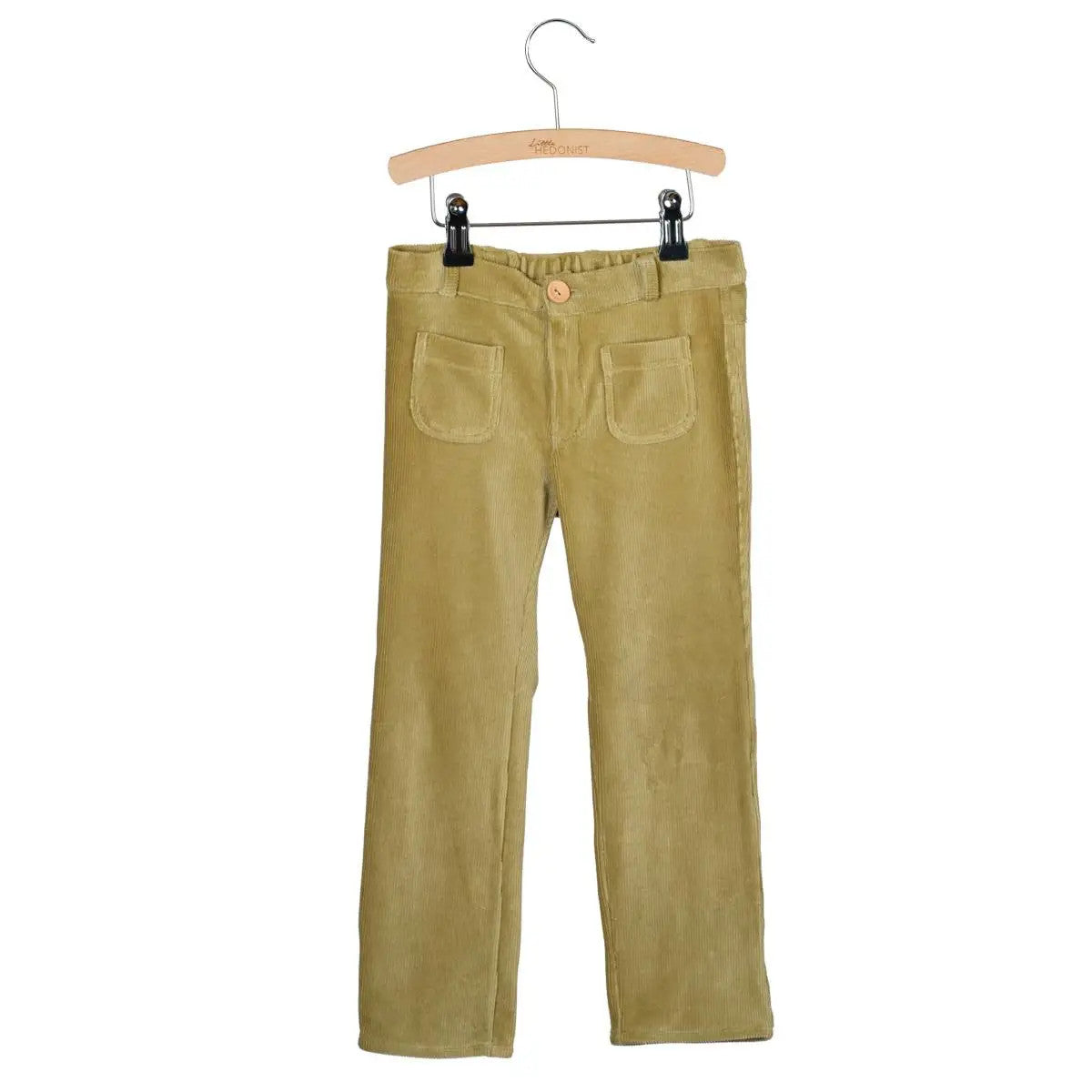 Little Hedonist organic thick straight pants with 4 pockets in Antique Bronze