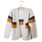 Little Hedonist wool-blend cardigan in light tones. Sustainable kids fashion for girls and boys