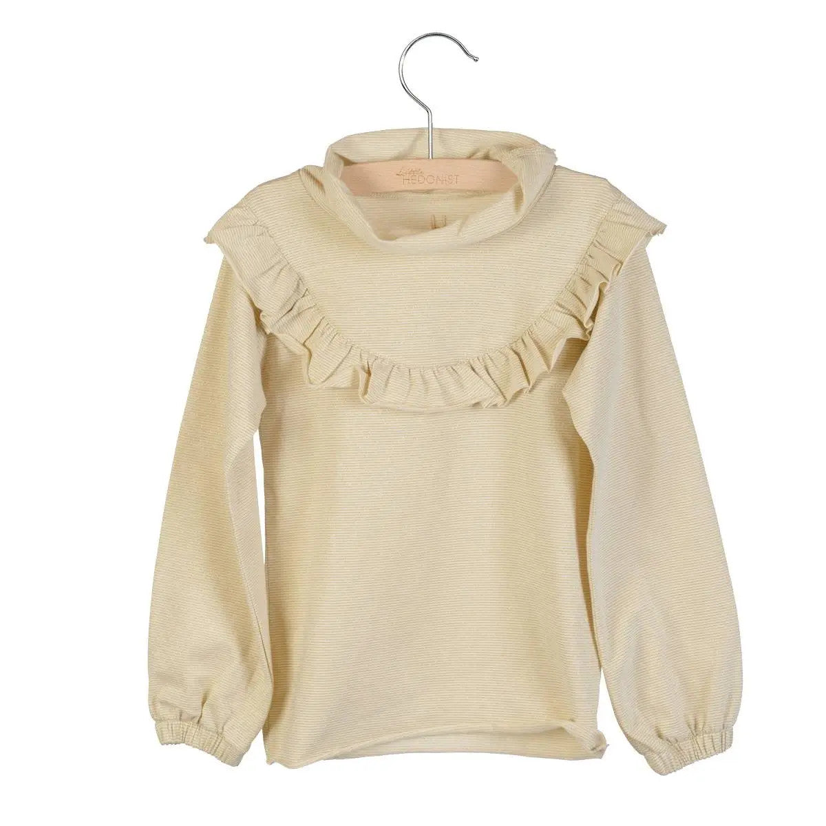 Little Hedonist girly organic cotton top for fancy occasions. In a light beige tint.