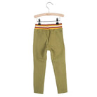 Little Hedonist organic track pants with a skinny cut in olive