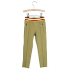 Little Hedonist organic track pants with a skinny cut in olive