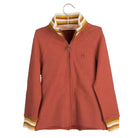 Organic cotton track jacket with raglan sleeves in Chili Oil