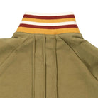 Organic cotton track jacket with raglan sleeves in Olive Drab