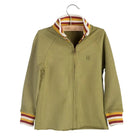 Organic cotton track jacket with raglan sleeves in Olive Drab