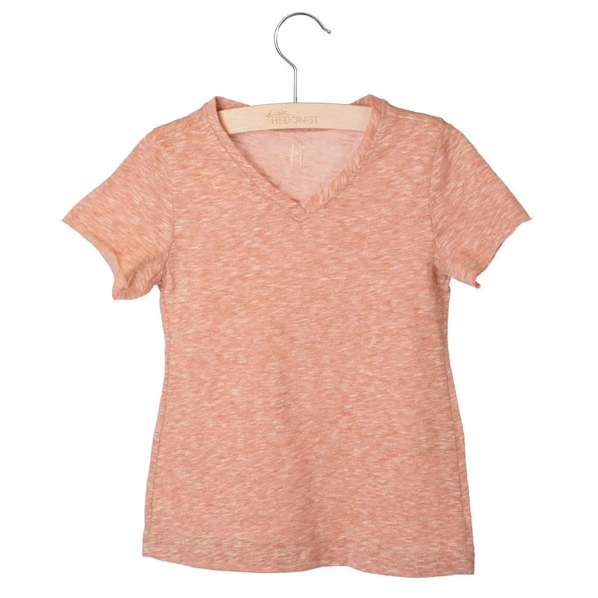 Little Hedonist unisex organic cotton slim-fit short-sleeve shirt in Auburn Melee