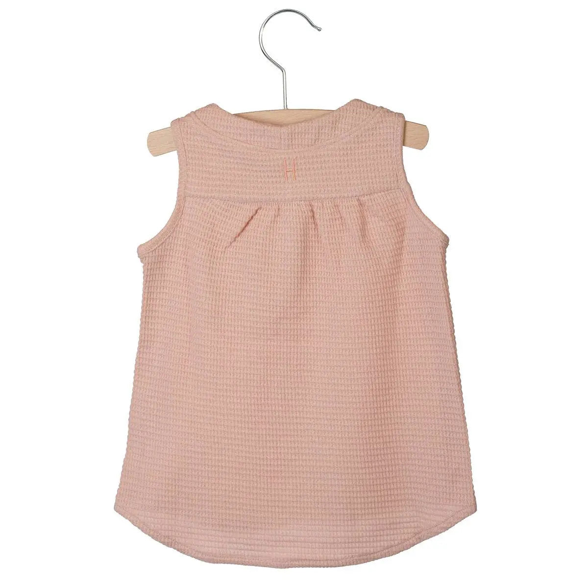 Little Hedonist old rose sleeveless top in an organic, soft, and breathable cotton