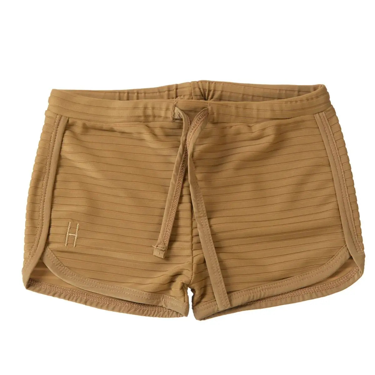 Little Hedonist unisex swim shorts made of recycled polyamide, in Antique Bronze
