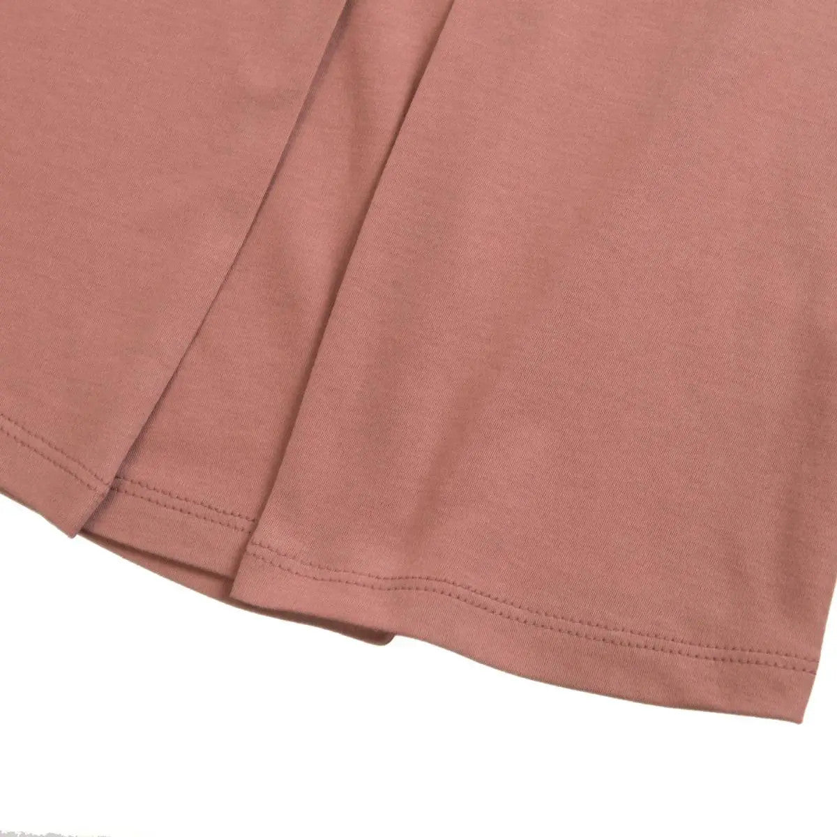 Little Hedonist organic cotton dress, short sleeve, knee length dress in Burlwood pink